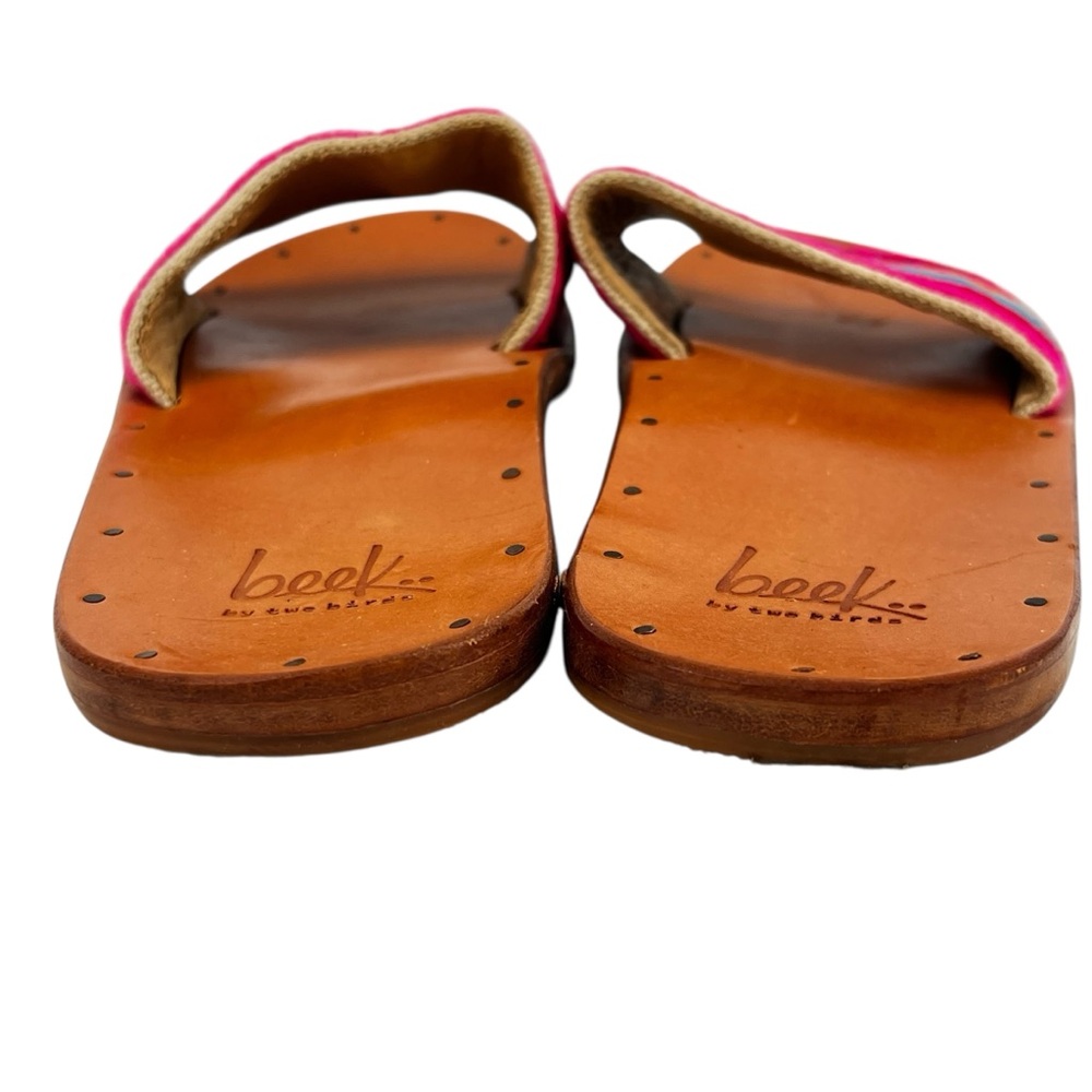 beek Multicolor Striped Slide Sandals in Pink, Turquoise & Tan - Picture 6 of 8